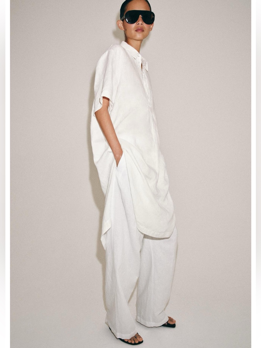 ❗️LAST CHANCE❗️ZARA ZW COLLECTION LINEN SHIRTDRESS - Picture 2 of 6